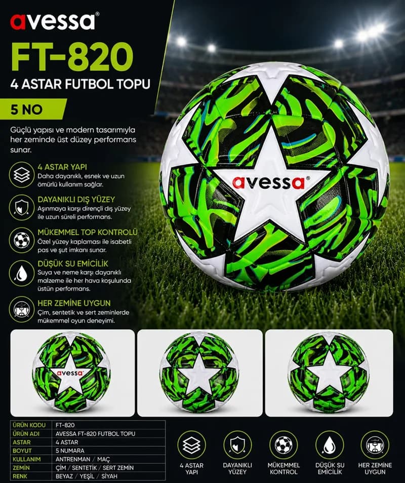 AVESSA FT-820 FUTBOL TOPU 4 ASTAR