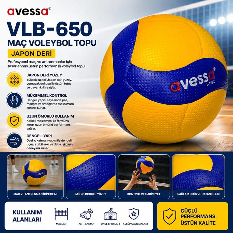 AVESSA VLB-650 MAÇ VOLEYBOL TOPU JAPON DERİ
